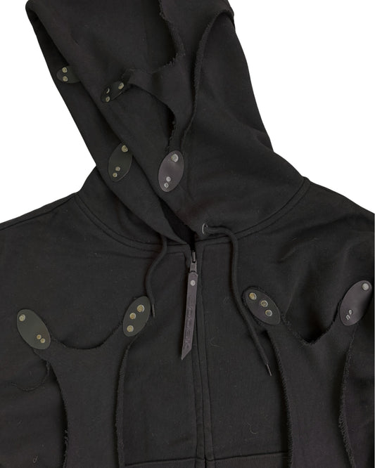 Cell division black zip up hoodie