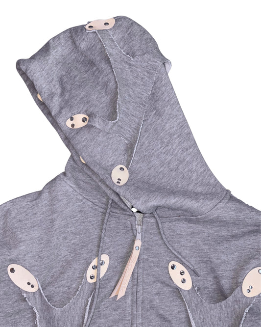Cell division gray zip up hoodie