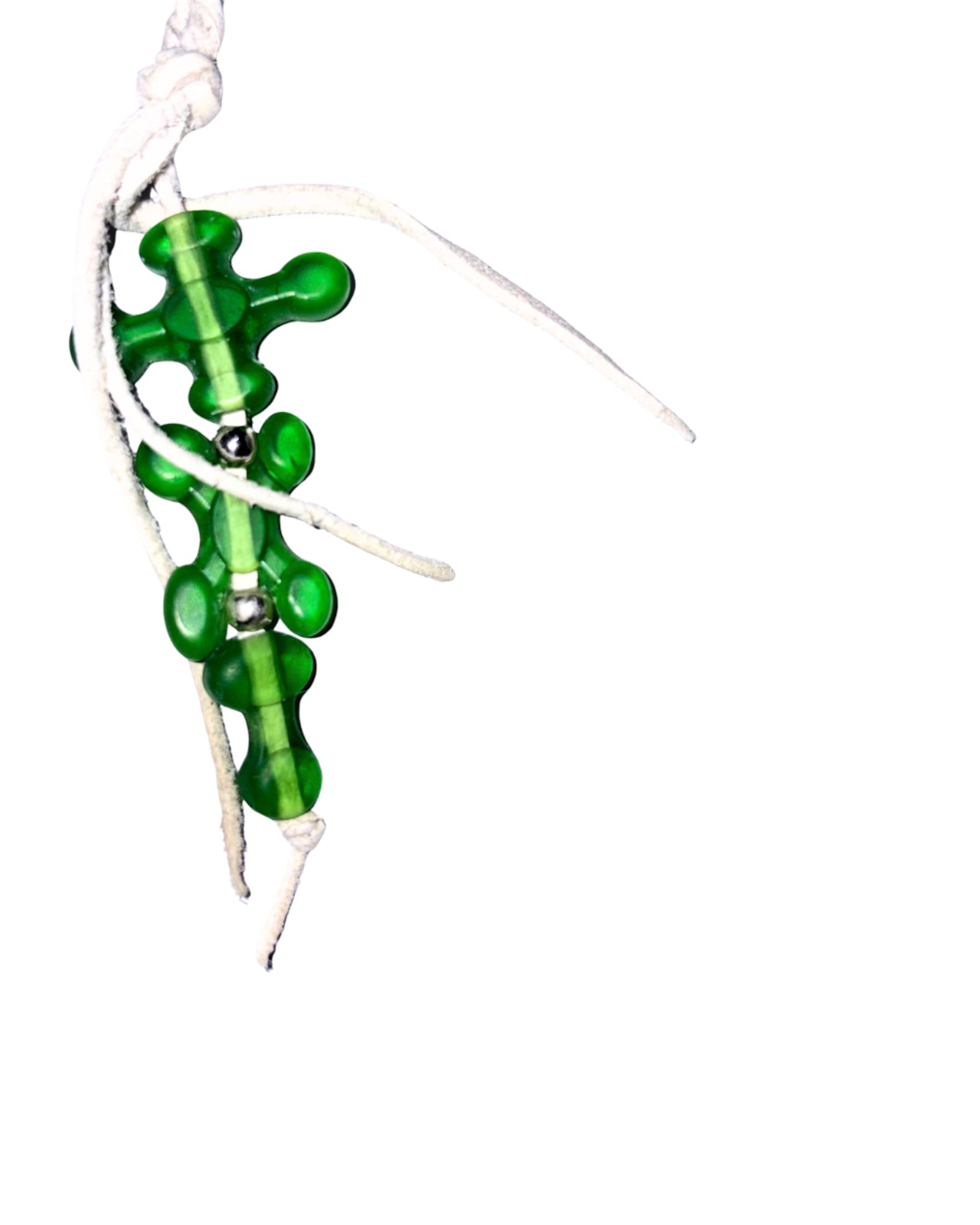 Cell Link leather cord WHITE×GREEN