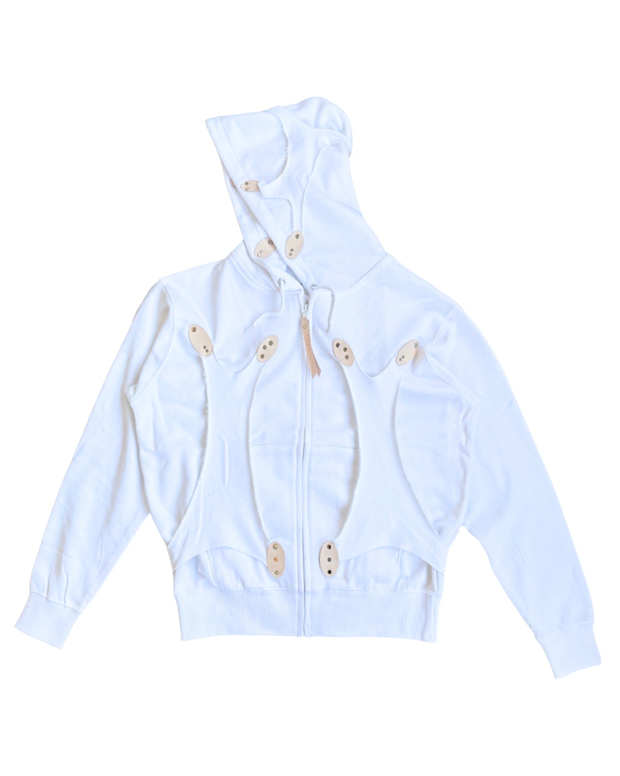 Cell division white zip up hoodie