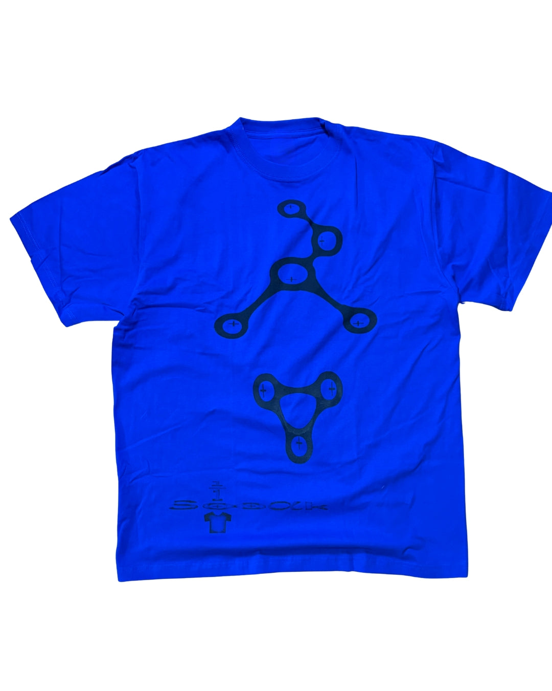 Vital point reflection T-shirt BLUE×BLACK