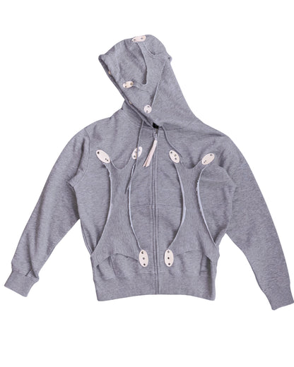 Cell division gray zip up hoodie