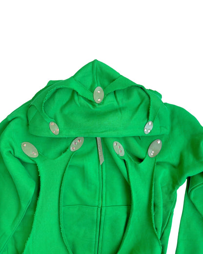 Cell division green zip up hoodie