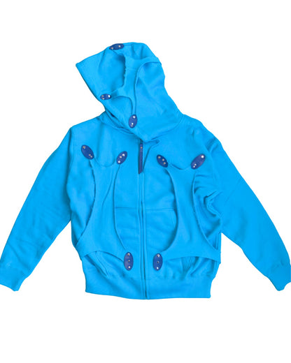 Cell division blue zip up hoodie