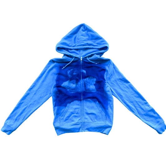 Pyrite blue zip up hoodie