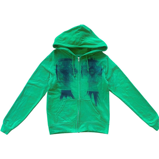 Circuit board green zip up hoodie