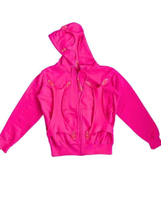 Cell division pink zip up hoodie
