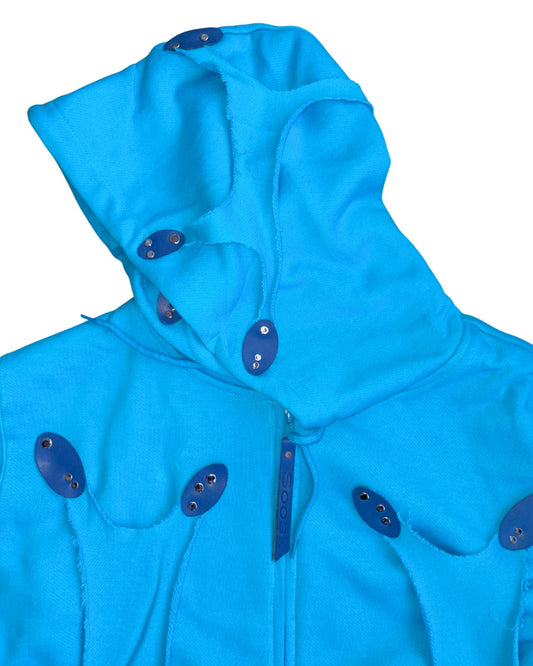 Cell division blue zip up hoodie