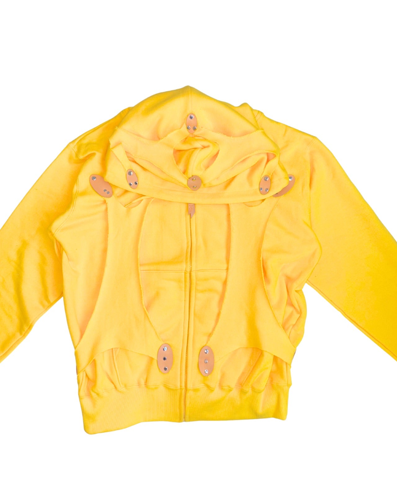Cell division yellow zip up hoodie