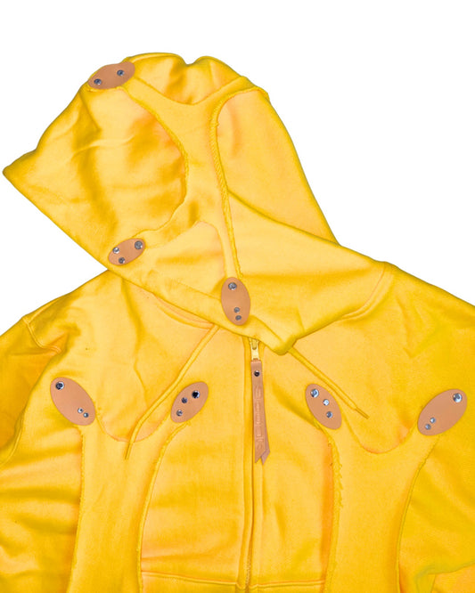 Cell division yellow zip up hoodie