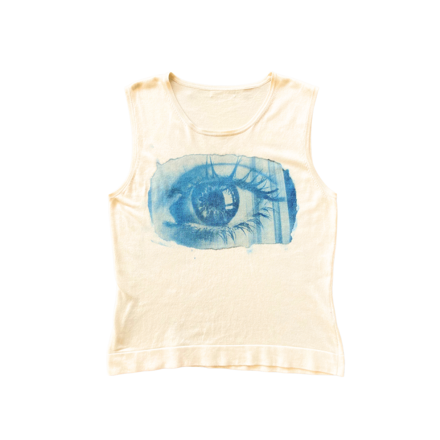 Eye contact knit tank top