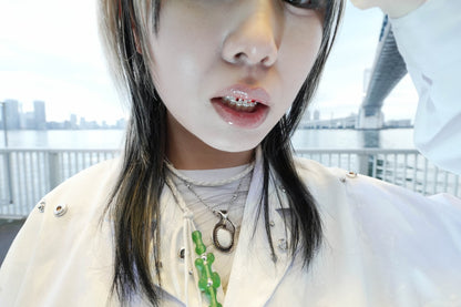 Cell Link leather cord WHITE×GREEN