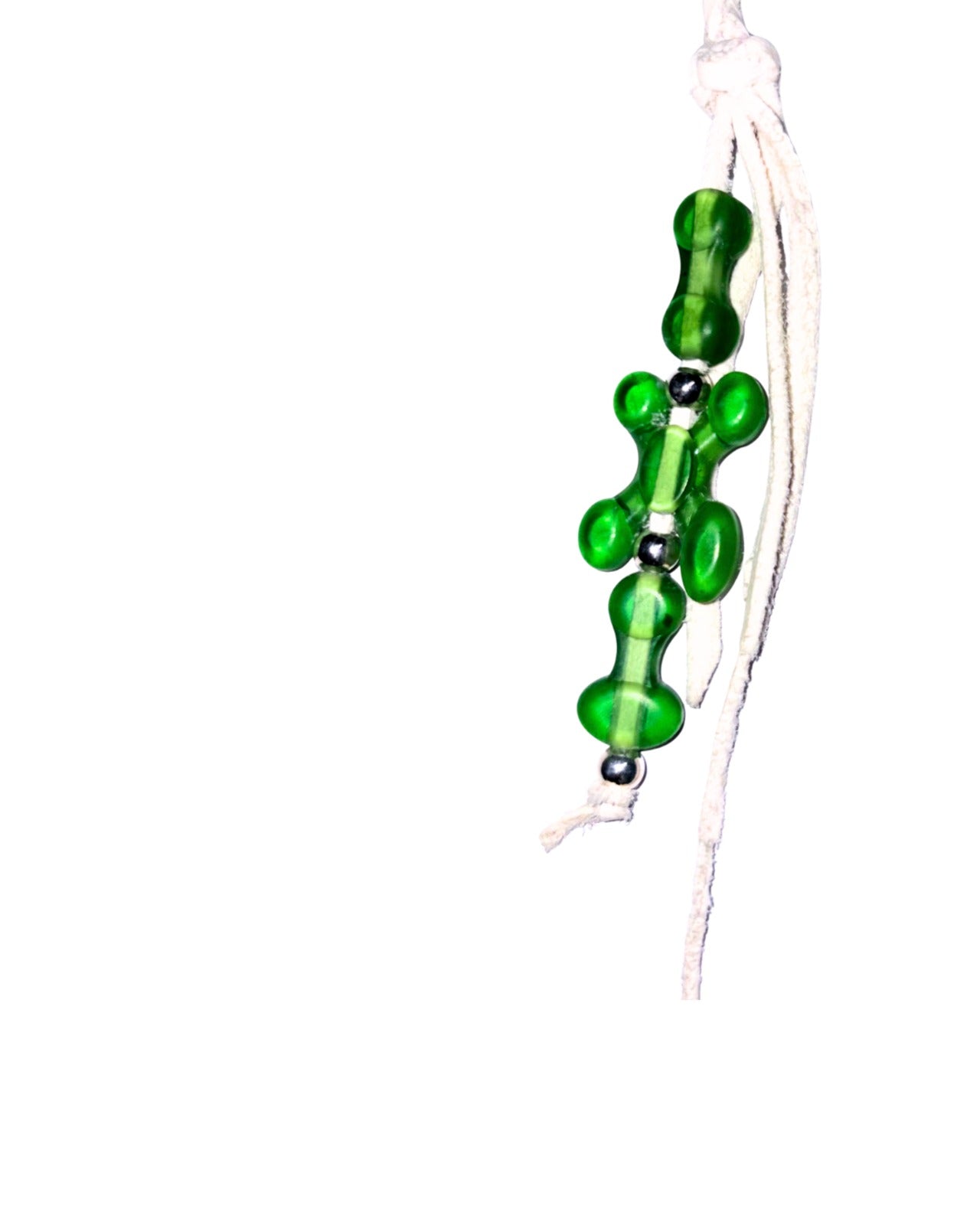 Cell Link leather cord WHITE×GREEN