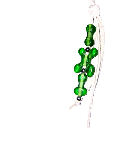 Cell Link leather cord WHITE×GREEN