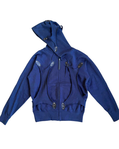 Cell division navy zip up hoodie