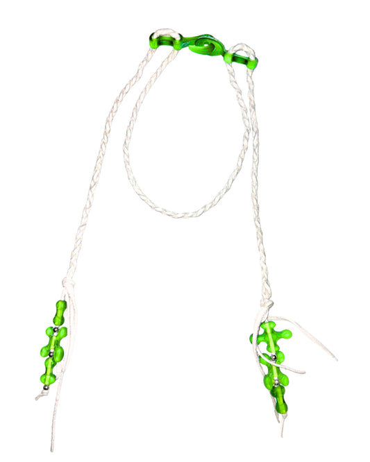 Cell Link leather cord WHITE×GREEN